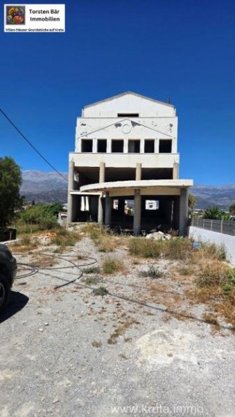 Kookinos Pirgos Kreta Kokkinos Pirgos unfertiges Geschäftsgebäude mit Wohnungen direkt am Meer Gewerbe kaufen